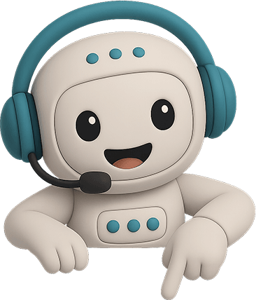 Robot ukazující směrem dolů
